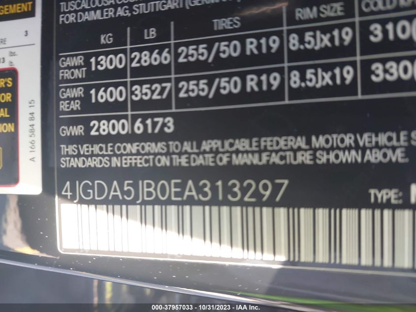 2014 MERCEDES-BENZ ML 350 - 4JGDA5JB0EA313297