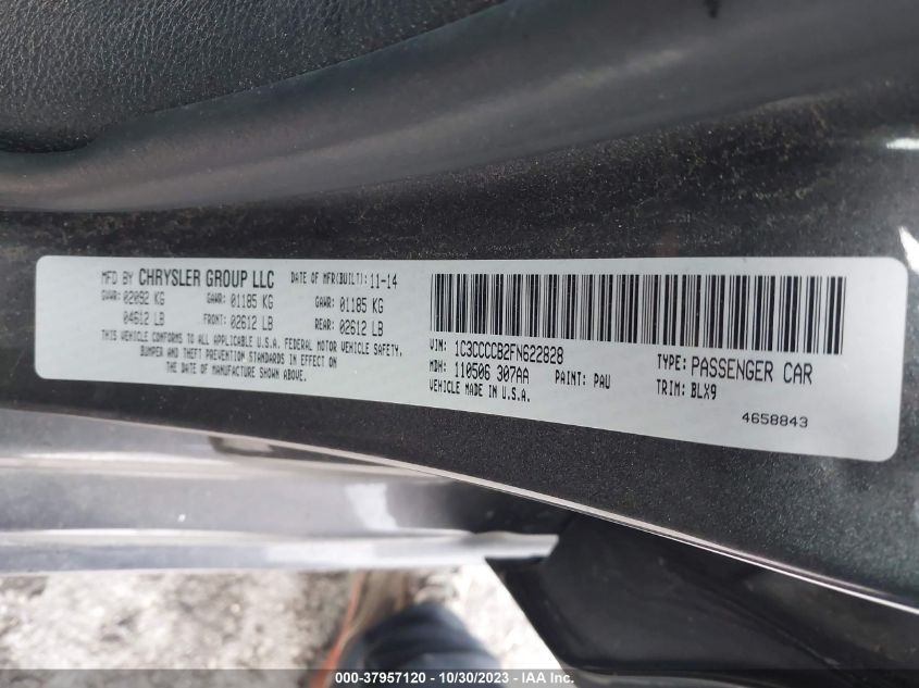 2015 CHRYSLER 200 C - 1C3CCCCB2FN622828