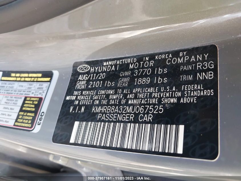 2021 HYUNDAI VENUE SE - KMHRB8A32MU067525