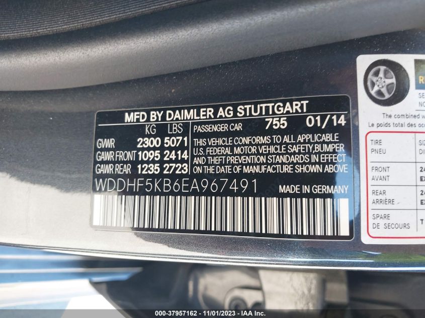 2014 MERCEDES-BENZ E 350 - WDDHF5KB6EA967491