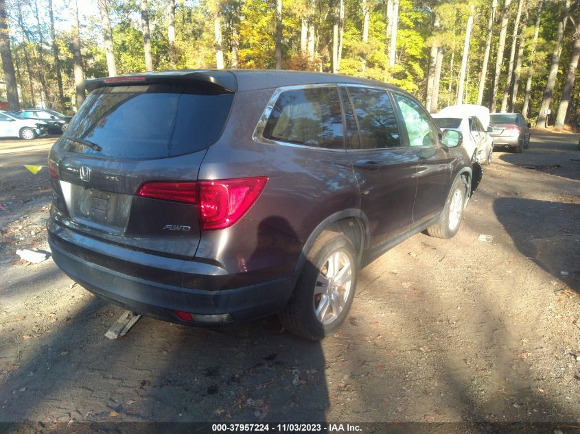 2016 HONDA PILOT LX - 5FNYF6H14GB082294