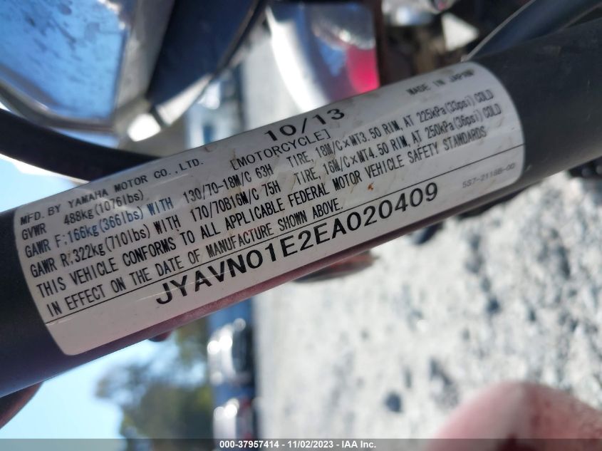 2014 YAMAHA XVS950 A/CT JYAVN01E2EA020409