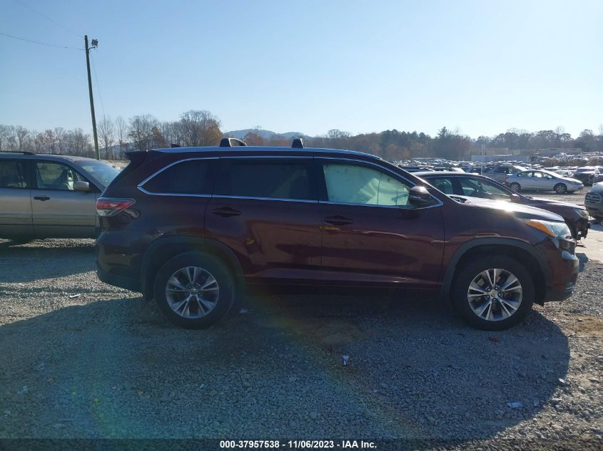 2015 TOYOTA HIGHLANDER XLE V6 - 5TDJKRFH1FS139091