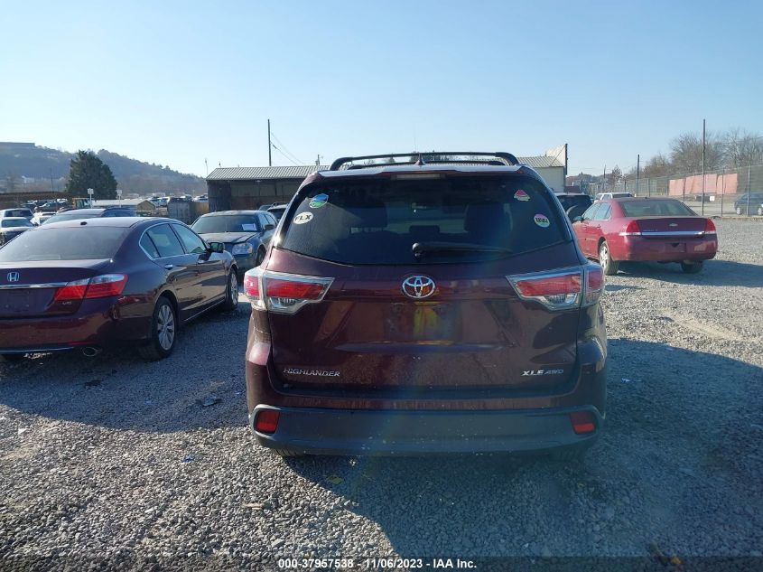 2015 TOYOTA HIGHLANDER XLE V6 - 5TDJKRFH1FS139091