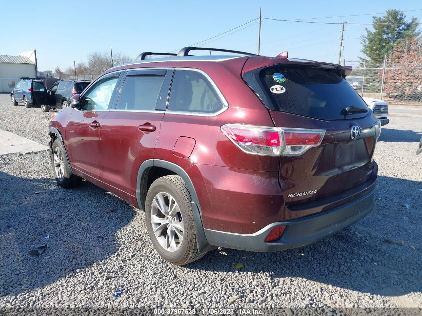 2015 TOYOTA HIGHLANDER XLE V6 - 5TDJKRFH1FS139091