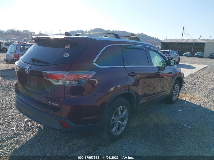 2015 TOYOTA HIGHLANDER XLE V6 - 5TDJKRFH1FS139091