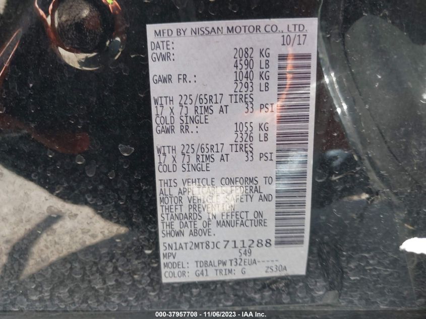2018 NISSAN ROGUE S - 5N1AT2MT8JC711288