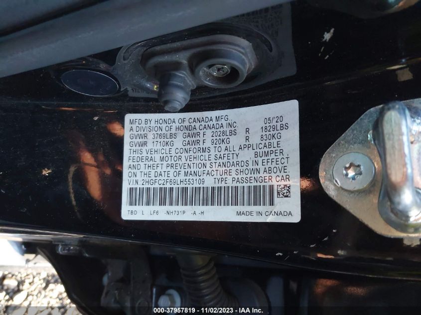 2020 HONDA CIVIC LX - 2HGFC2F69LH553109