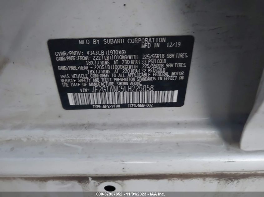 2020 SUBARU CROSSTREK LIMITED - JF2GTANC5LH225858