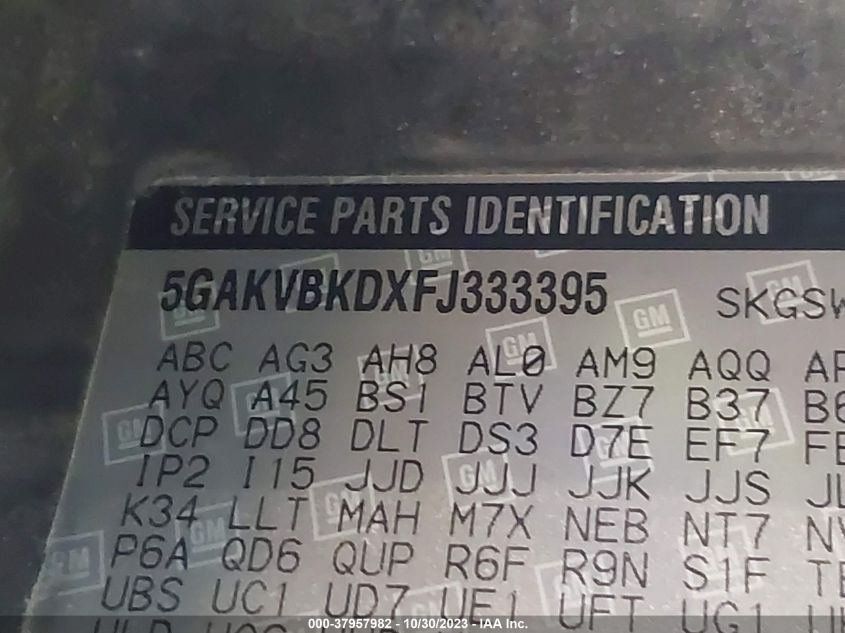 2015 BUICK ENCLAVE LEATHER 5GAKVBKDXFJ333395