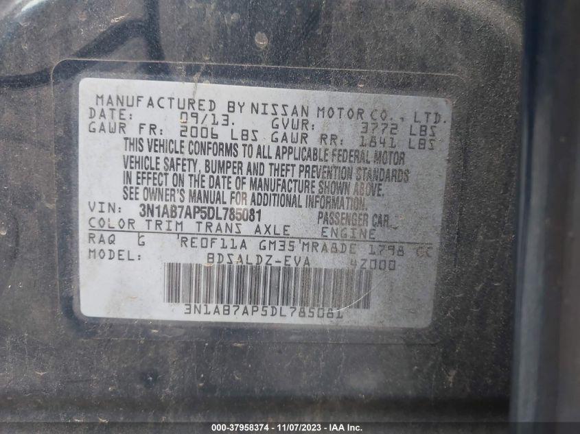 2013 NISSAN SENTRA SV - 3N1AB7AP5DL785081