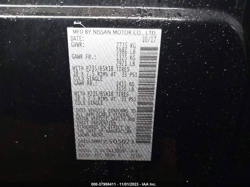 2018 INFINITI QX60 - 5N1DL0MM2JC505023