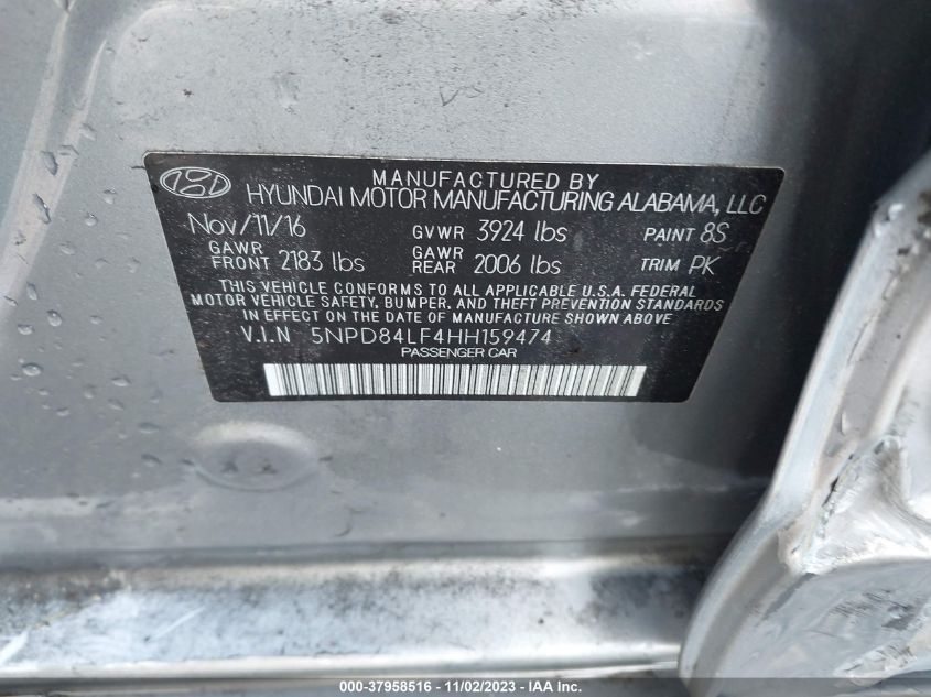 2017 HYUNDAI ELANTRA SE - 5NPD84LF4HH159474