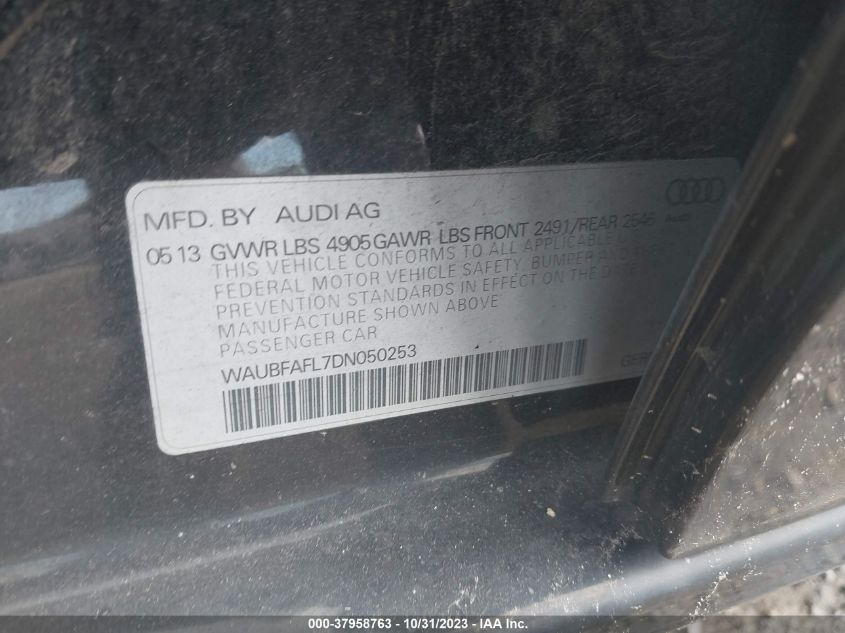 2013 AUDI A4 PREMIUM - WAUBFAFL7DN050253
