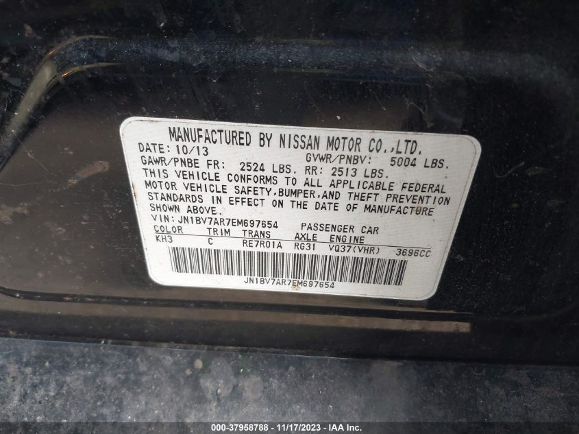2014 INFINITI Q50 PREMIUM - JN1BV7AR7EM697654