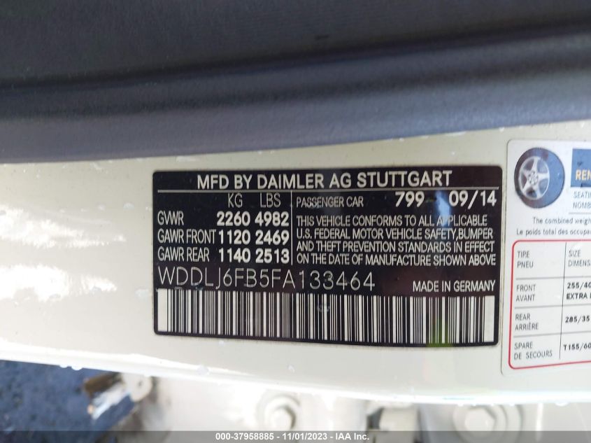 2015 MERCEDES-BENZ CLS 400 WDDLJ6FB5FA133464