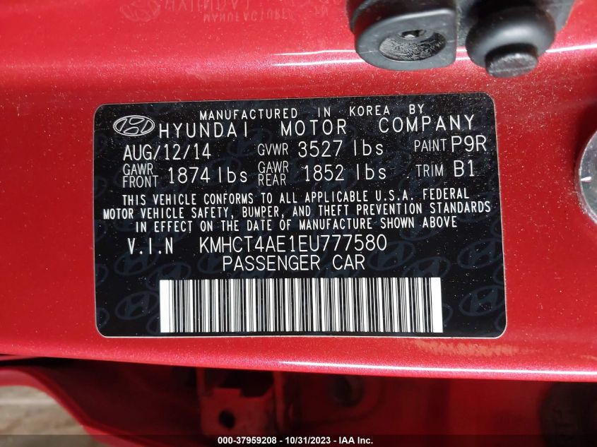 2014 HYUNDAI ACCENT GLS - KMHCT4AE1EU777580