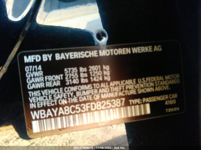 2015 BMW 750I 750I/ALPINA B7 - WBAYA8C53FD825387