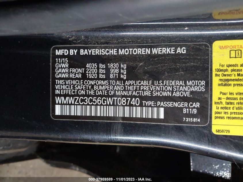 2016 MINI COOPER COUNTRYMAN S WMWZC3C56GWT08740