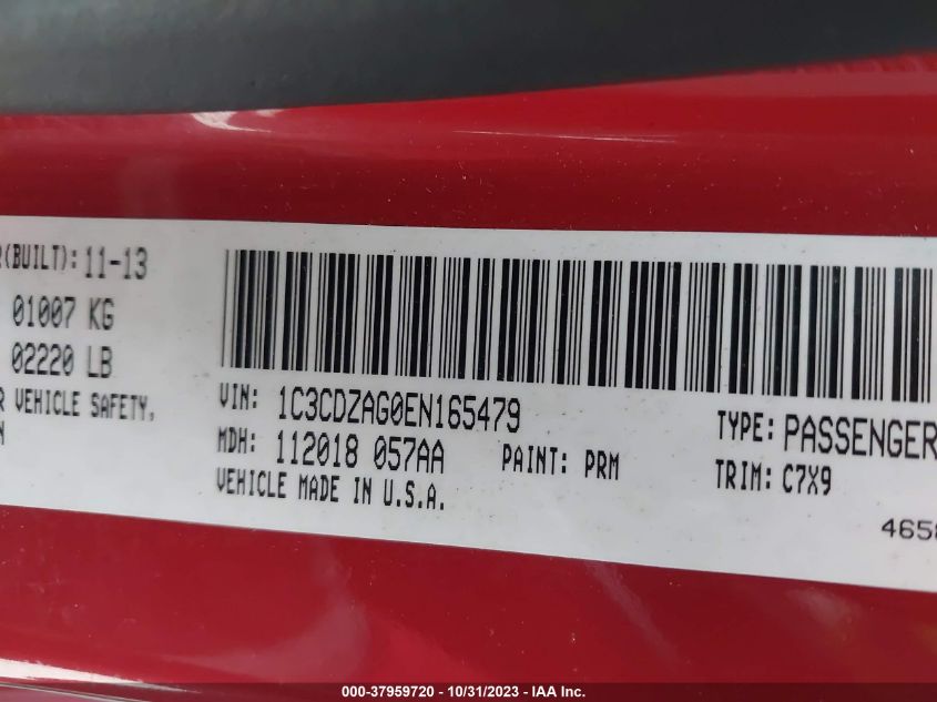 2014 DODGE AVENGER SE - 1C3CDZAG0EN165479