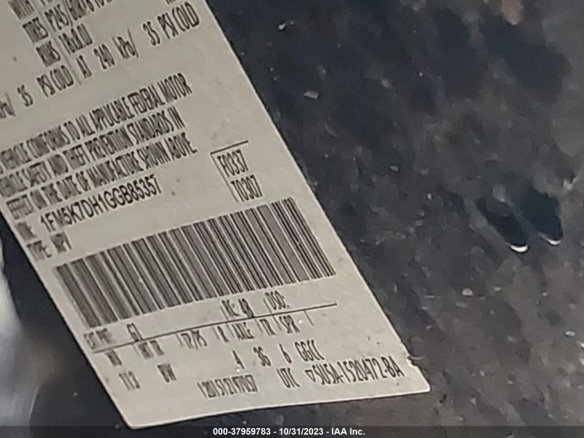 2016 FORD EXPLORER XLT - 1FM5K7DH1GGB85357