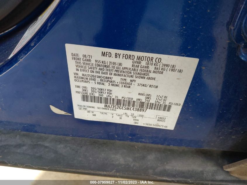 2021 FORD ECOSPORT SE - MAJ3S2GE5MC438897