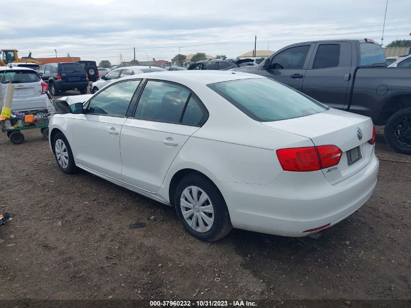 2013 VOLKSWAGEN JETTA 2.0L S - 3VW2K7AJ9DM405387