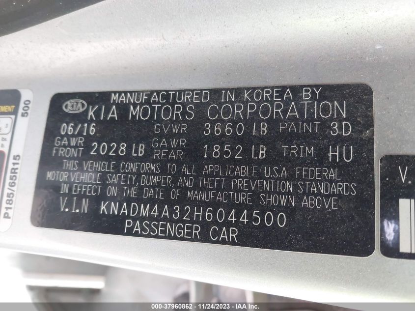 2017 KIA RIO LX - KNADM4A32H6044500