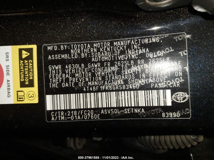 2016 TOYOTA CAMRY LE - 4T4BF1FK6GR583460