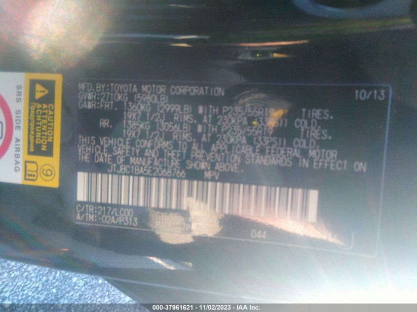 2014 LEXUS RX 450H JTJBC1BA5E2068766