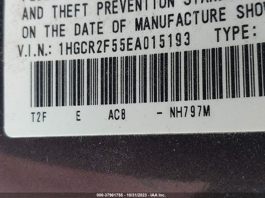 2014 HONDA ACCORD SPORT - 1HGCR2F55EA015193