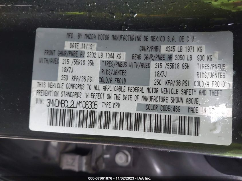 2020 MAZDA CX-30 SELECT - 3MVDMBCL2LM108305