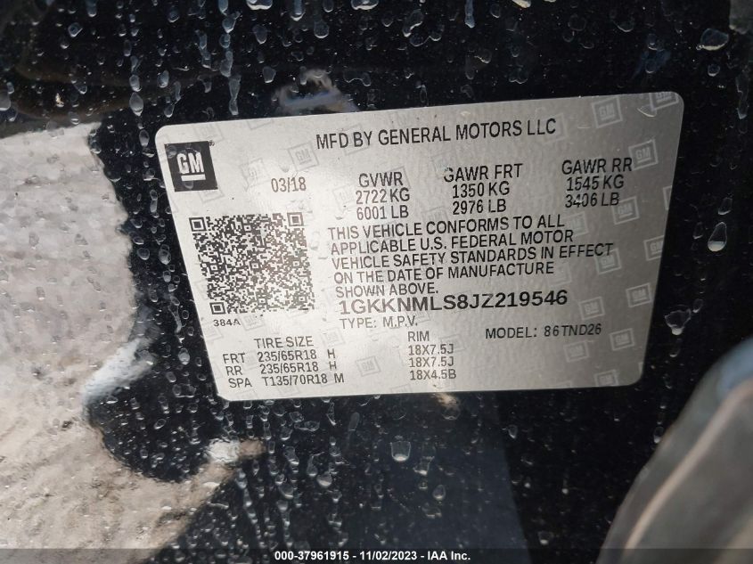 2018 GMC ACADIA SLT-1 - 1GKKNMLS8JZ219546