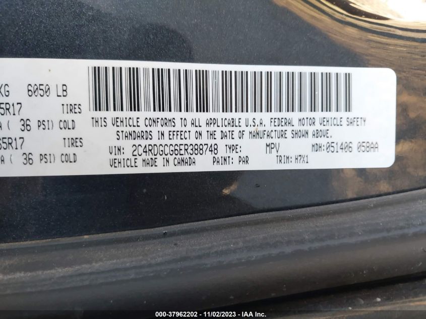 2014 DODGE GRAND CARAVAN SXT - 2C4RDGCG6ER388748