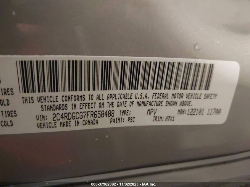 2015 DODGE GRAND CARAVAN SXT - 2C4RDGCG7FR658488