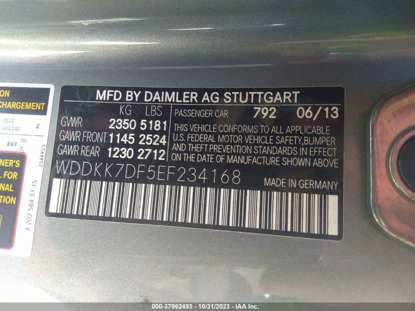 2014 MERCEDES-BENZ E 550 WDDKK7DF5EF234168