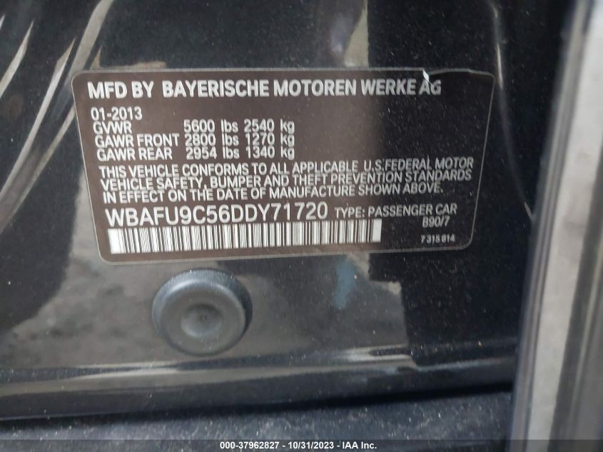 2013 BMW 5 SERIES 550I XDRIVE WBAFU9C56DDY71720