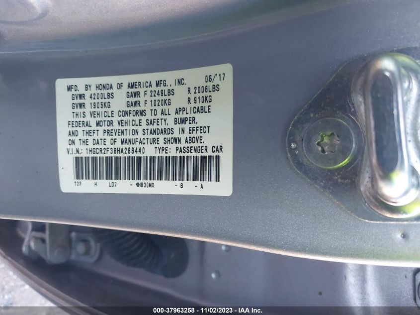 2017 HONDA ACCORD LX - 1HGCR2F38HA288440