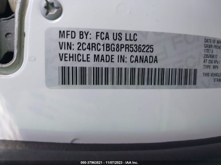 2C4RC1BG8PR536225 2023 CHRYSLER PACIFICA, photo no. 9