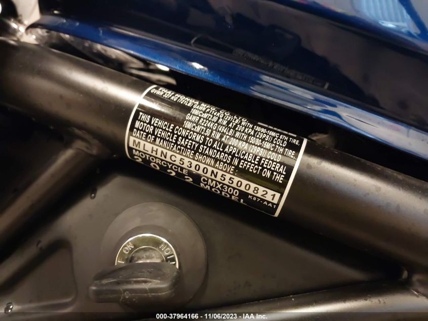 2022 HONDA CMX300 MLHNC5300N5500821