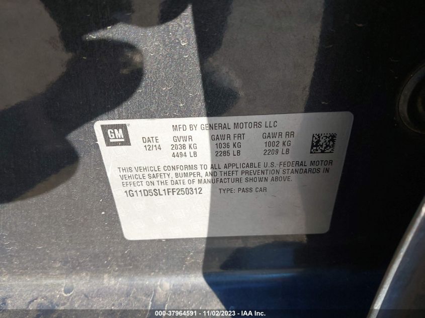 2015 CHEVROLET MALIBU 2LT - 1G11D5SL1FF250312