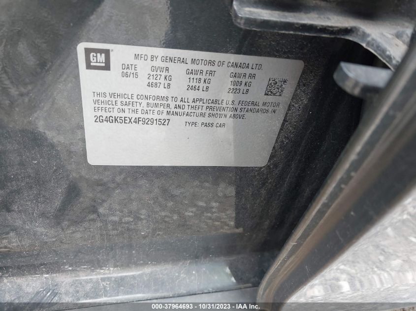 2015 BUICK REGAL TURBO - 2G4GK5EX4F9291527