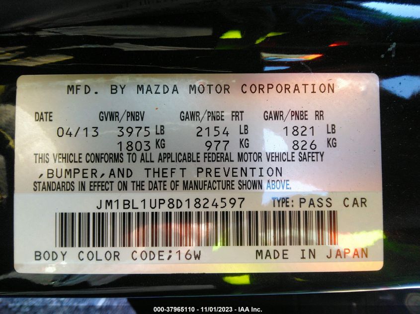 2013 MAZDA MAZDA3 I SPORT - JM1BL1UP8D1824597