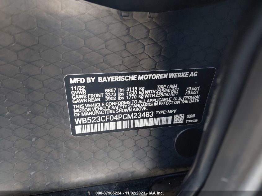 2023 BMW IX XDRIVE50 WB523CF04PCM23483
