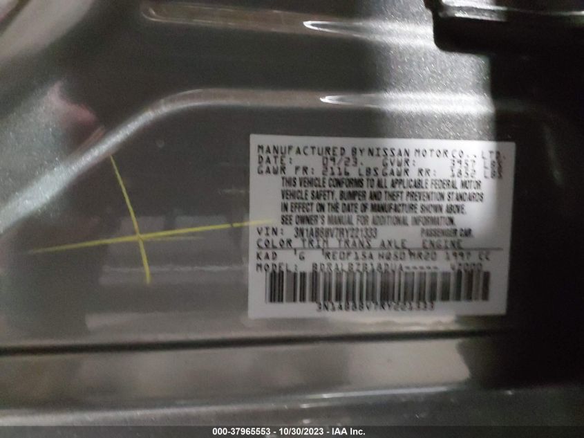 2024 NISSAN SENTRA S - 3N1AB8BV7RY221333