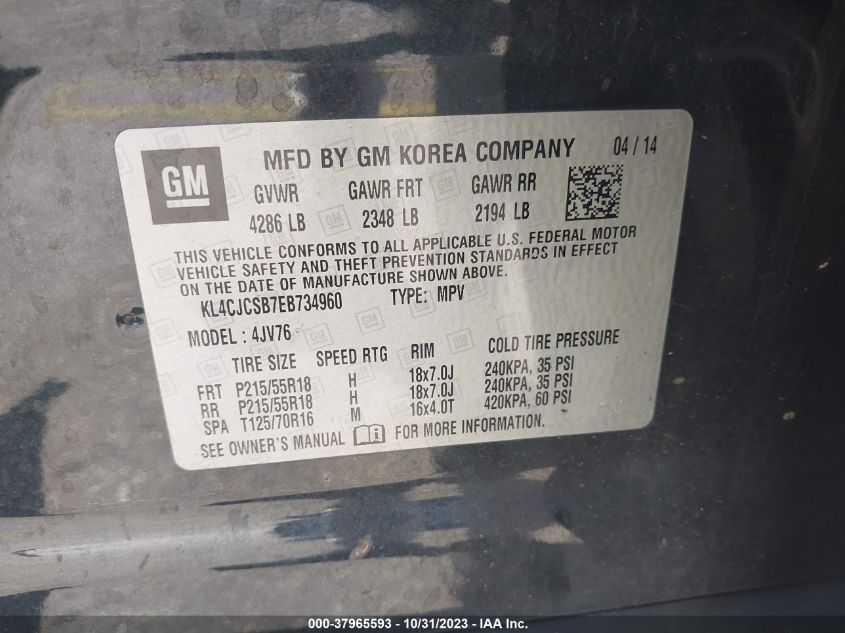 2014 BUICK ENCORE LEATHER - KL4CJCSB7EB734960