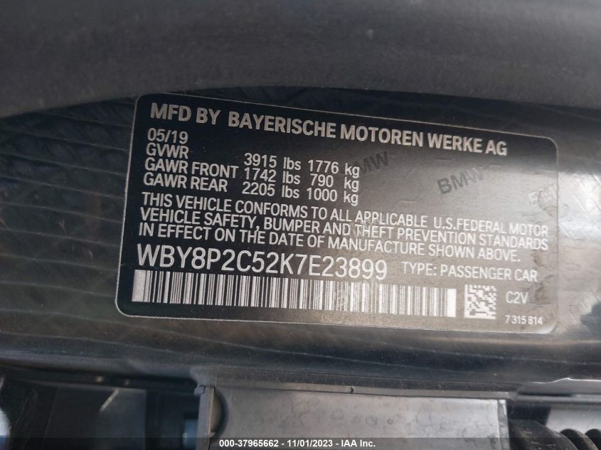 WBY8P2C52K7E23899 BMW I3 120AH 8