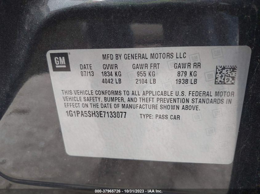 2014 CHEVROLET CRUZE LS AUTO - 1G1PA5SH3E7133077