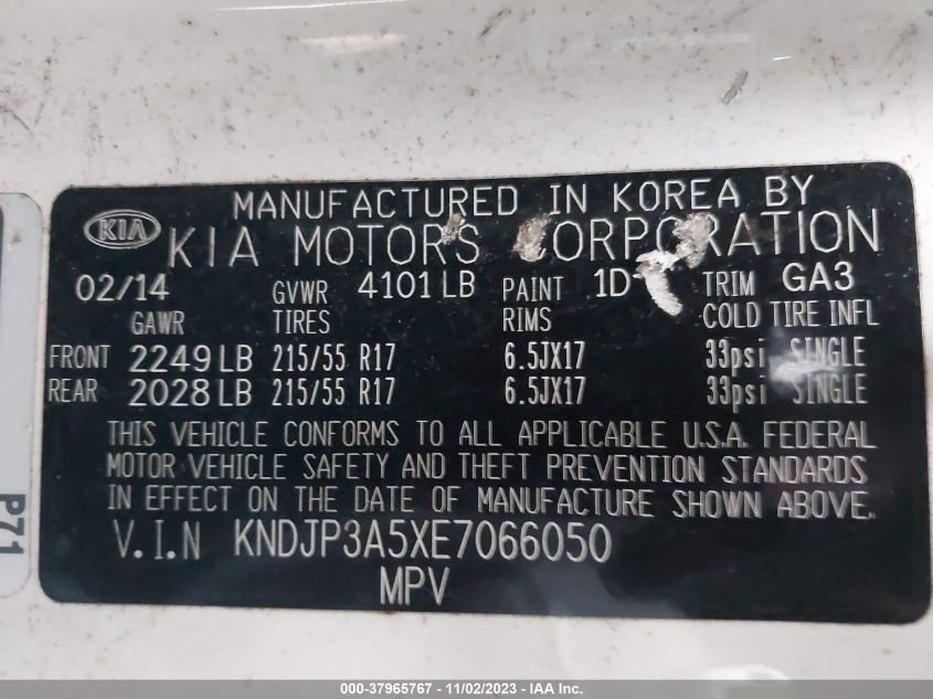 2014 KIA SOUL + - KNDJP3A5XE7066050