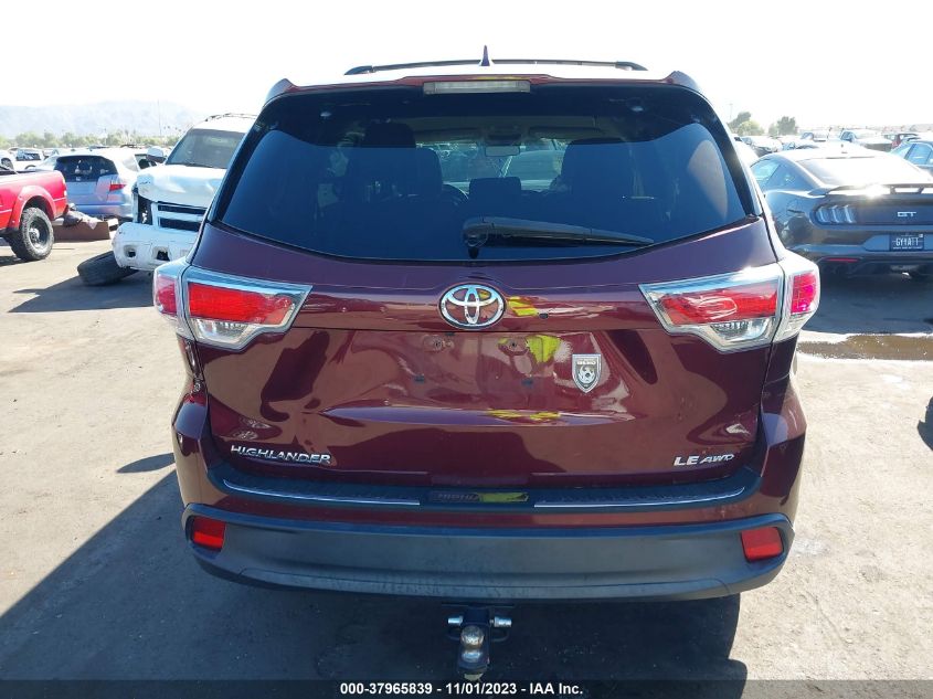 2015 TOYOTA HIGHLANDER LE/LE PLUS - 5TDBKRFH1FS188182